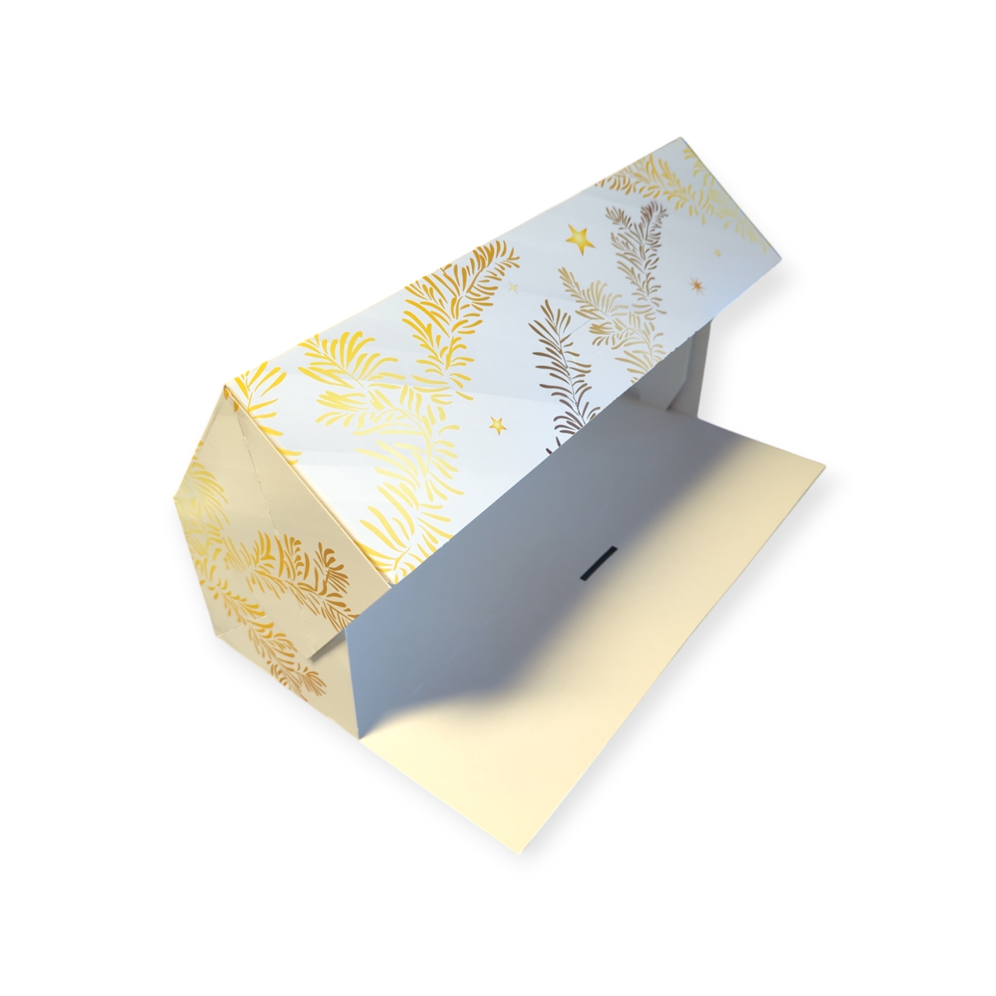 Boîtes à bûche Feuilles d’Or 35x11x10,5 cm par 25 – Image 3