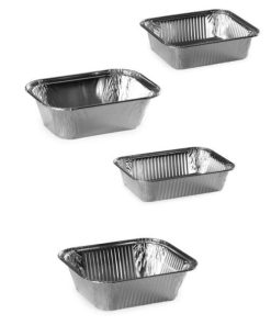 Alternative view of 100 barquettes en aluminium sans opercule 20 cm x 13 cm x 5 cm