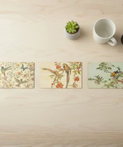 Alternative view of Lot de 3 cartes en bois oiseaux