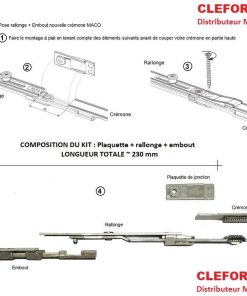 Rallonge et embout Maco Kit longueur totale 230 mm