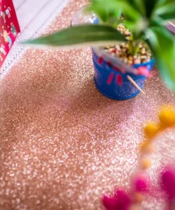 Alternative view of Chemin de table étincelant paillettes rose gold  30CMX3M