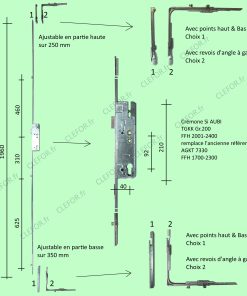 Crémone Si AUBI TGKK Gr.200 FFH 2001-2400 axes 40